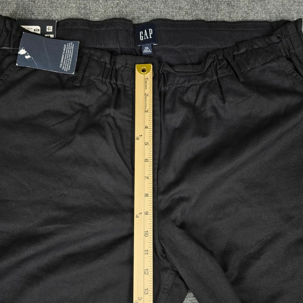 Gap Easy Twill Pant Mens XXL Black Elastic Waist Relaxed Fit Trousers NEW